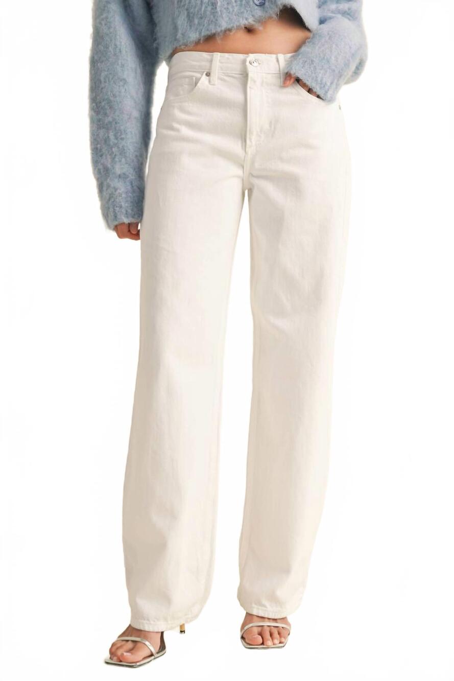 NEW JUST BLACK DENIM women's relaxed straight jeans in optical white